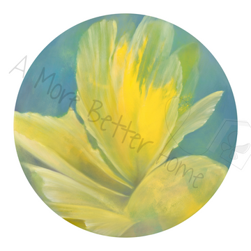 Radiance in Bloom – Yellow Abstract Floral Canvas